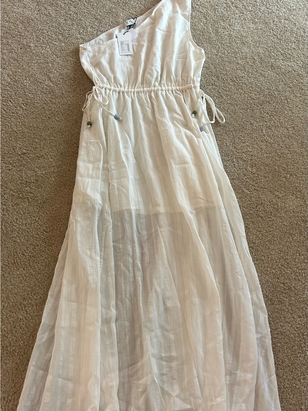 Seafolly Lightweight white One-Shoulder Swim Coverup or dress
